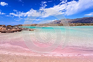 Elafonissi beach with pink sand on Crete