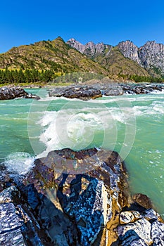 Elandinskaya the rapids on the river Katun. Gorny Altai, Siberia, Russia