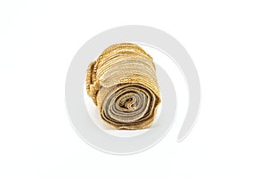 elastic bandage in a roll on a white background