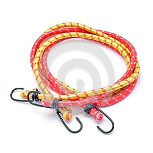 Elastic hook bungee cords isolated