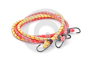 Elastic hook bungee cords isolated