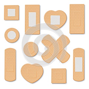 Elastic medical plasters . Illustration of medical plaster, elastic bandage patch