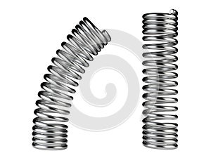 Elastic metal spring, dynamic concept.