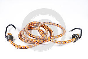 Elastic rope with metal hooks.