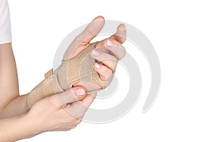 Elastic Wrist Bandage. Orthopedic medical Fitness Hand Bandage. Elastic Wrist Injury Support. Sport Protective Wristband