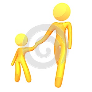 Elastic yellow humanoid family icon