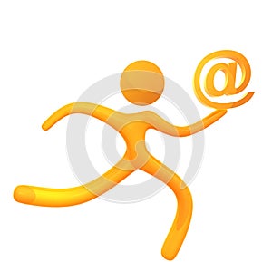 Elastic yellow humanoid icon email delivery