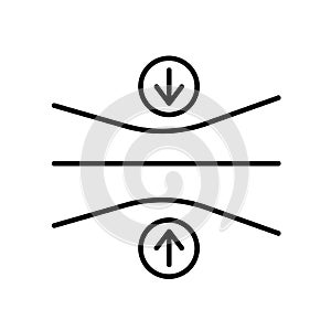 Elasticity icon vector isolated on white background, Elasticity sign , sign and symbols in thin linear outline style photo