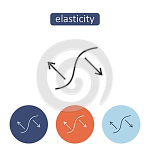 Elasticity material outline icons set. photo