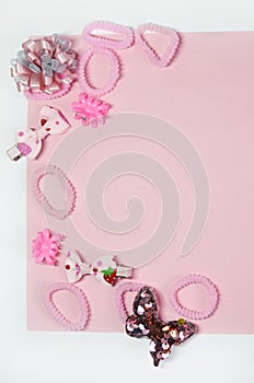 Elastics and hairpins for a little fashionista in pink colors