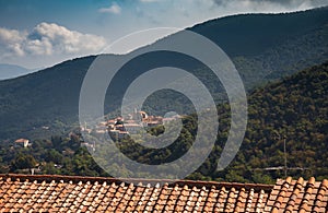 Elba Island, old village of Marciana and Poggio, Italy, Tuscany.