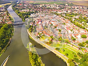 Elbe -Labe River in Nymburk - Nimburg.