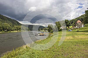 At the Elbe river cycle path in Sachsen Germany