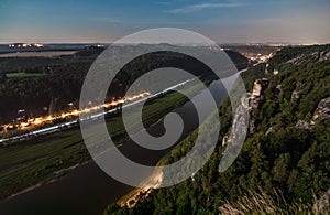 Elbe River at Elbe Sandstone Mountains