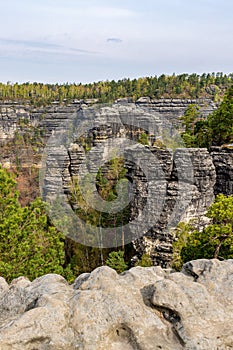 The Elbe Sandstone Mountains are a sandstone massif