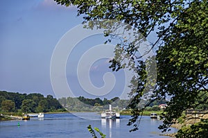 Elbe steamboat by Pillnitz, Saxony, Germany