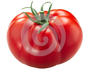 Elberta Peach heirloom tomato, a large slicer or beefsteak type  isolated