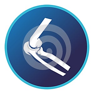 Elbow bone and joint icon . Vector flat design for radiology orthopedic research hospital