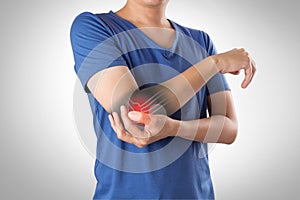 Elbow bones injury white background elbow pain