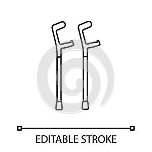 Elbow crutches linear icon