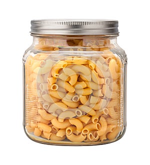 Elbow Macaroni Pasta in a Glass Jar