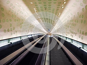 Elbphilharmonie concert hall escalator in Hamburg hdr photo