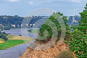 Wind turbines on the Elbe