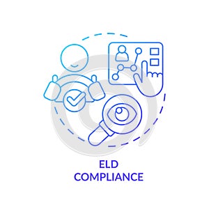 ELD compliance blue gradient concept icon photo