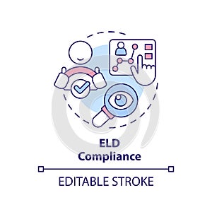 ELD compliance multi color concept icon photo