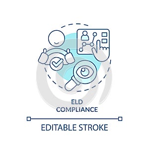ELD compliance soft blue concept icon photo