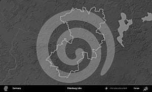 Eldenburg Lubz outlined, Germany. Grayscale