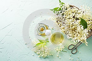 Elder flower drink with fresh elder flower syrup