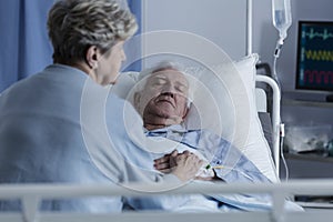 Elder man in coma