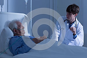 Elder patient and doctor