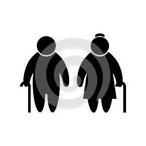 Elder people icon in flat style Old men simbol