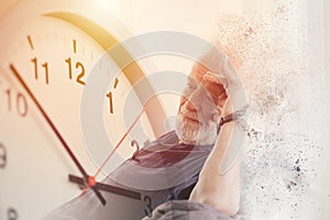 Elder time countdown to Alzheimer and Dementia disease loss their mild memory and family life concept