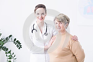 Elder woman with her doctor