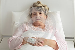Elder woman with IV drip