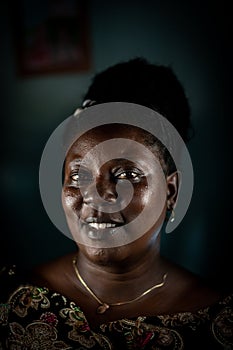Elderly African black woman portrait