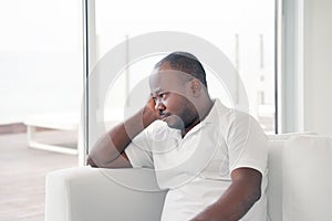 Elderly african man in grief