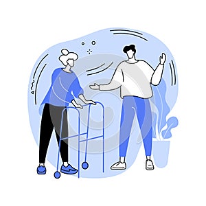 Elderly care abstract concept vector illustration.