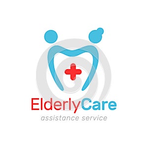 Elderly care vector symbol icon