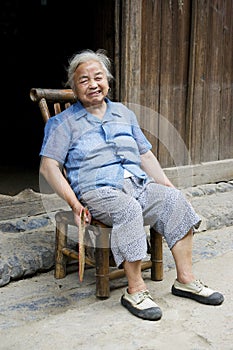 Elderly Chinese Lady at Daxu