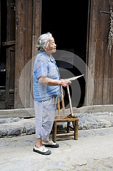 Elderly Chinese Lady at Daxu
