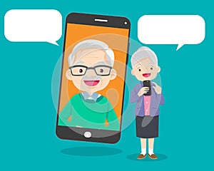 Elderly with communication using smart phone