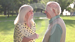 Elderly couple is arguing.