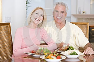 Elderly Couple Enjoying Healthy meal