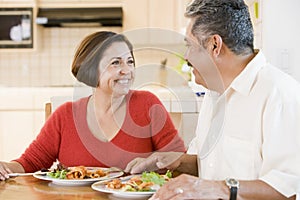 Elderly Couple Enjoying meal,mealtime Together