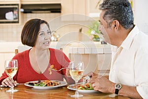 Elderly Couple Enjoying meal, Mealtime Together