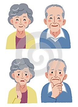 Elderly couple expression